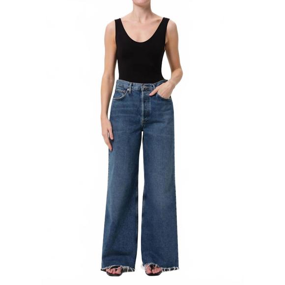 AGOLDE Denim - NEW AGOLDE dame high rise wide leg cut hem jean in control